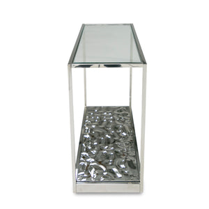 Modrest Braxton - Contemporary Clear Wave Glass Console Table
