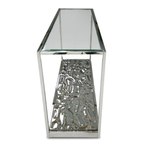 Modrest Braxton - Contemporary Clear Wave Glass Console Table