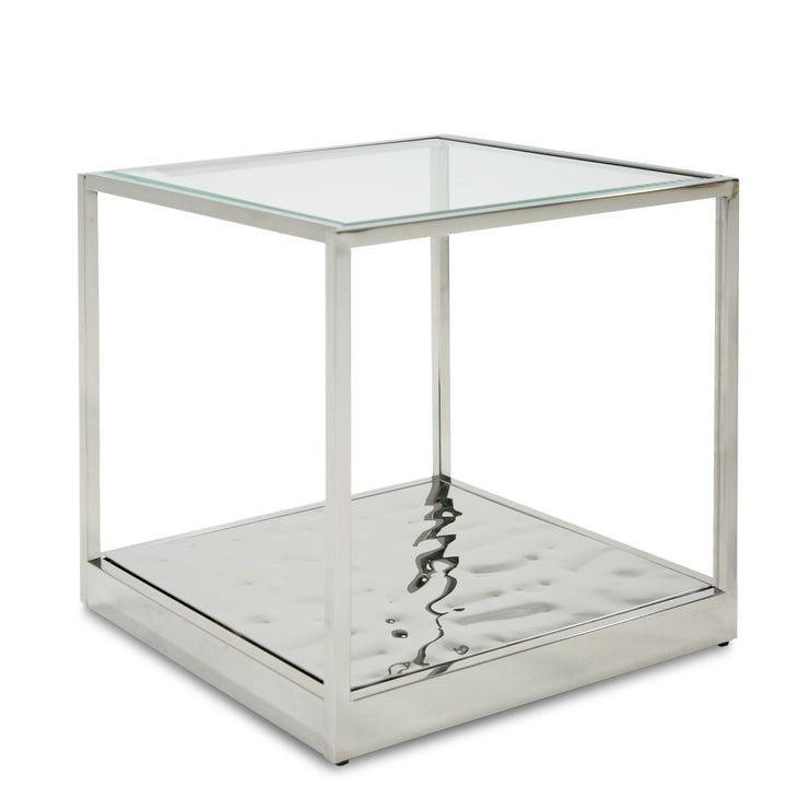 Modrest Braxton - Contemporary Clear Wave Glass End Table