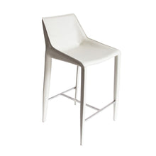 Load image into Gallery viewer, Modrest Halo - Modern Ivory Saddle Leather Counter Stool
