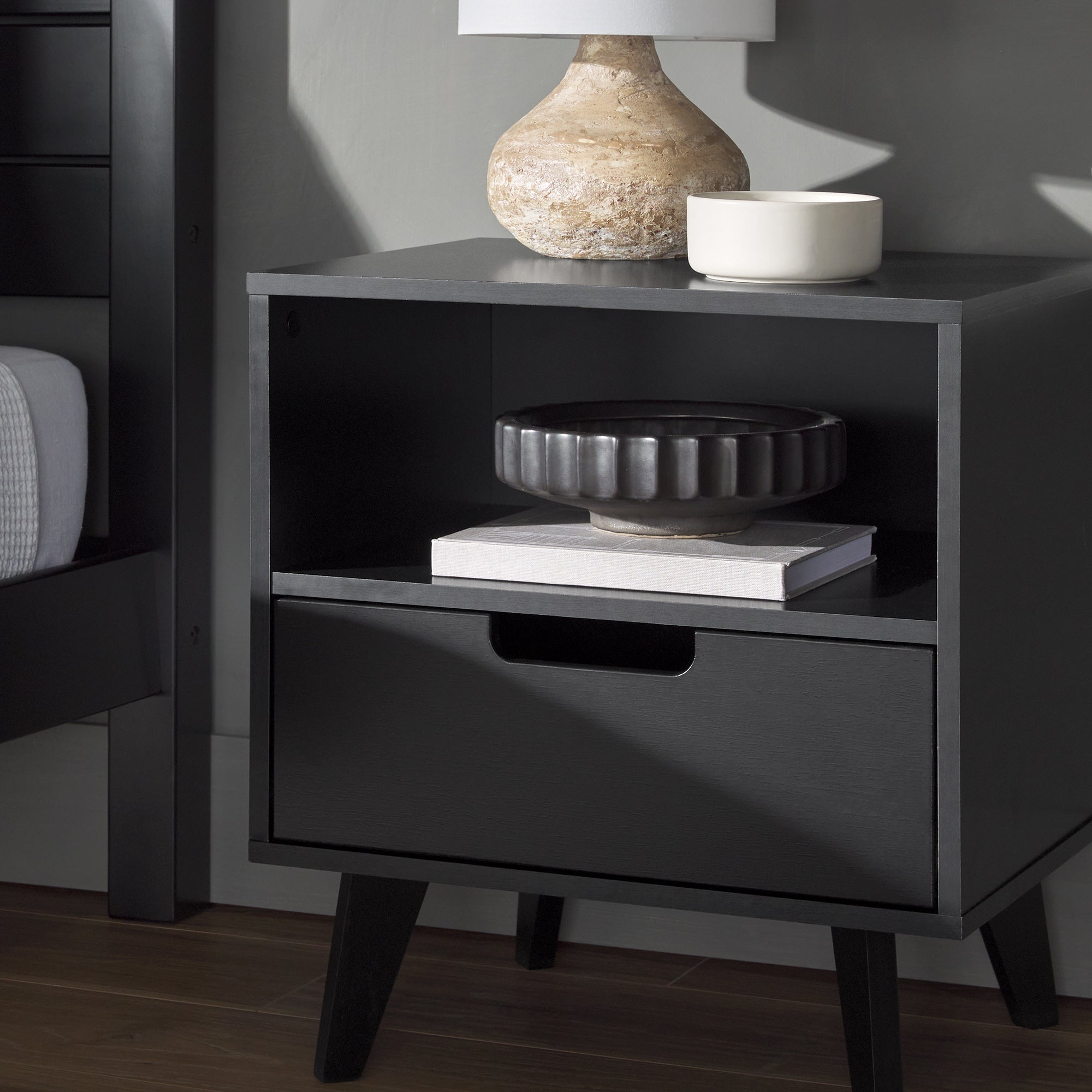 Hans Mid-Century Modern Angle-Leg Nightstand