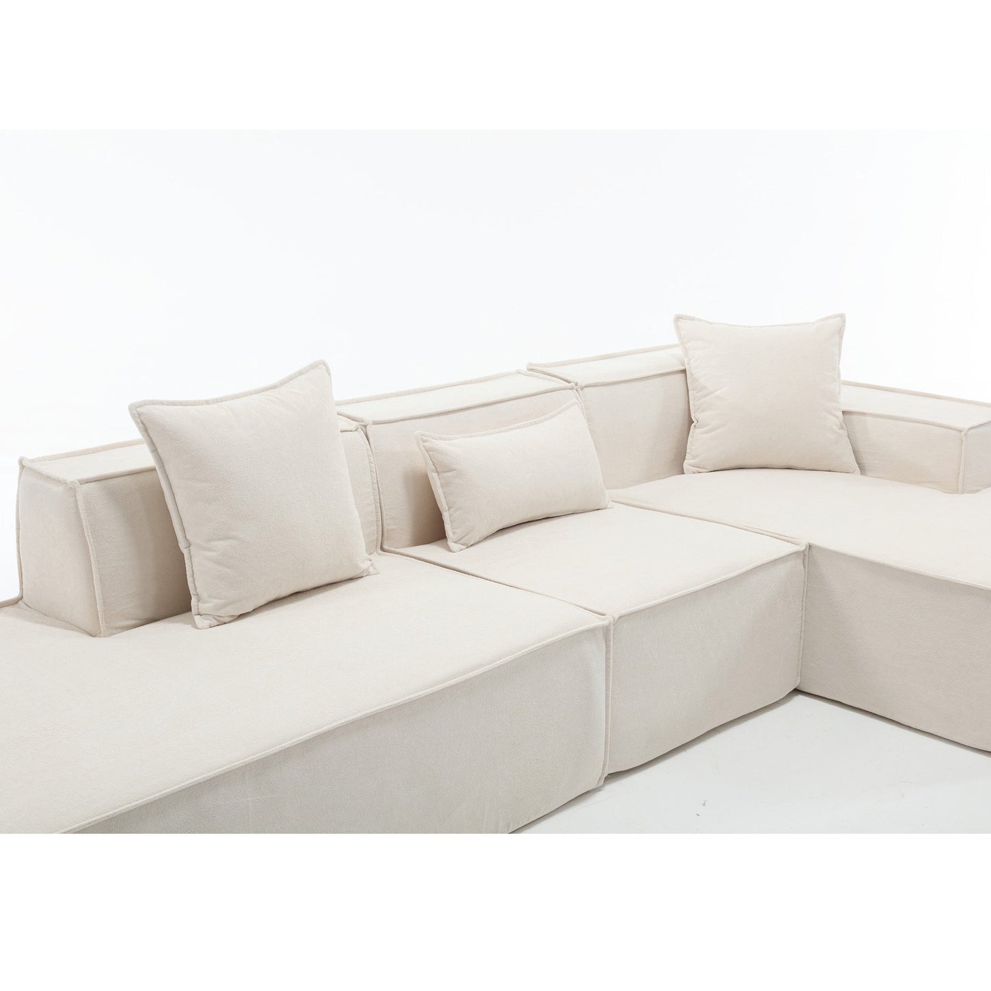 Walker Edison | Terry Modular Minimalist Right L-shaped Sectional Sofa