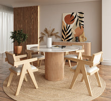 Load image into Gallery viewer, Modrest - Cambridge White Marble &amp; Mango Round Dining Table

