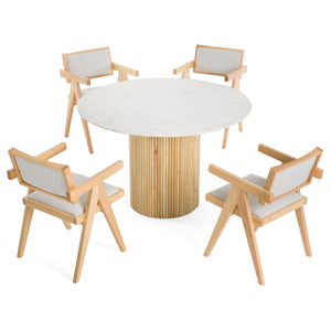 Modrest - Cambridge White Marble & Mango Round Dining Table