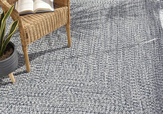 Braided Faux Jute Rug, Blue