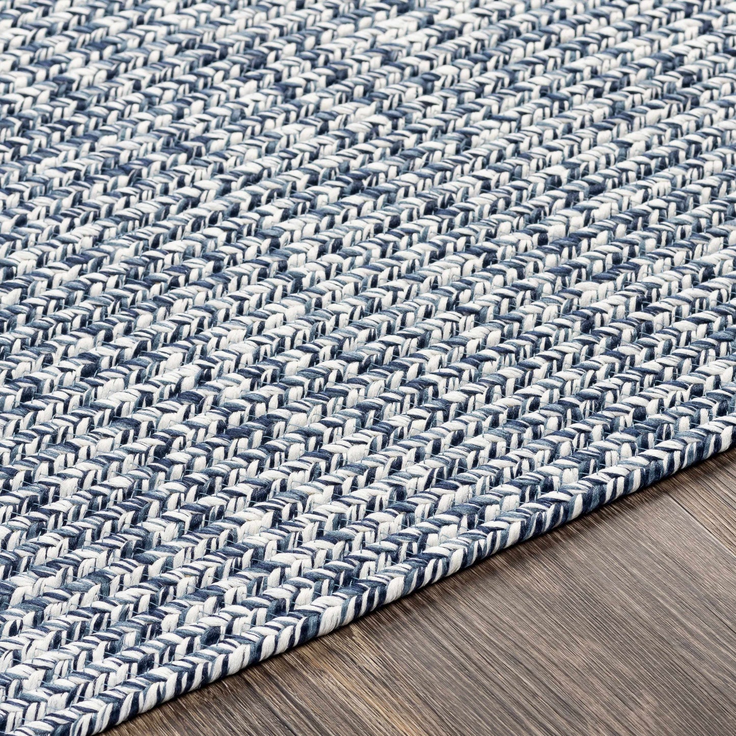 Braided Faux Jute Rug, Blue