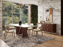 Load image into Gallery viewer, Modrest Carrizo - Contemporary Walnut + Marble Dining Table

