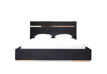 Load image into Gallery viewer, Modrest Cartier - California King Modern Black + Rose Gold Bed + Nightstands
