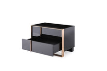 Load image into Gallery viewer, Modrest Cartier - California King Modern Black + Rose Gold Bed + Nightstands
