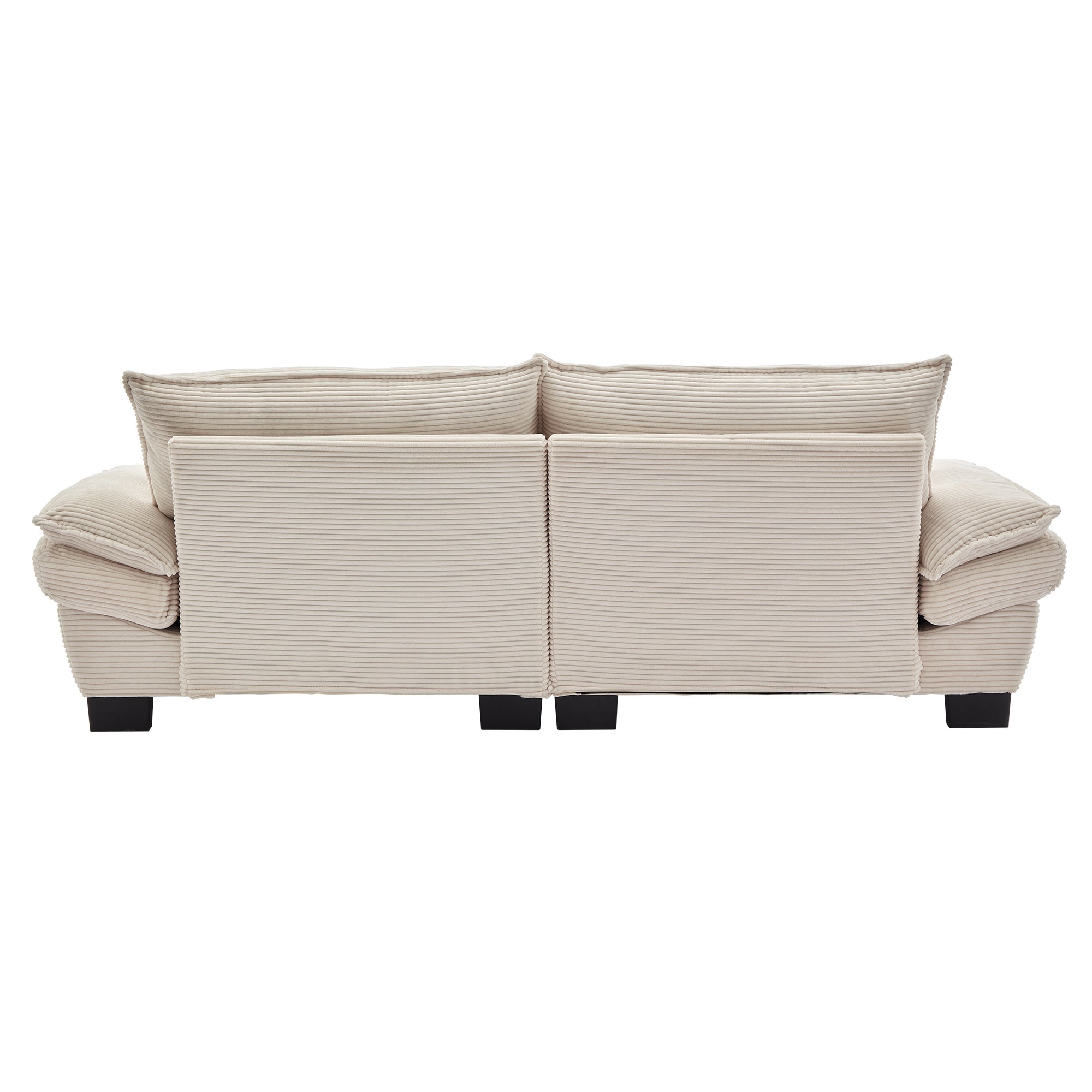 Walker Edison | Corduroy Loveseat Sofa with Pillows Beige