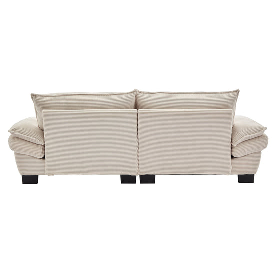 Walker Edison | Corduroy Loveseat Sofa with Pillows Beige