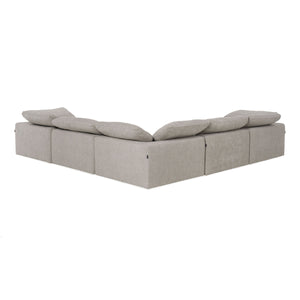 Divani Casa Corinth - Modern Gray Fabric Sectional Sofa with 3 Power Recliners