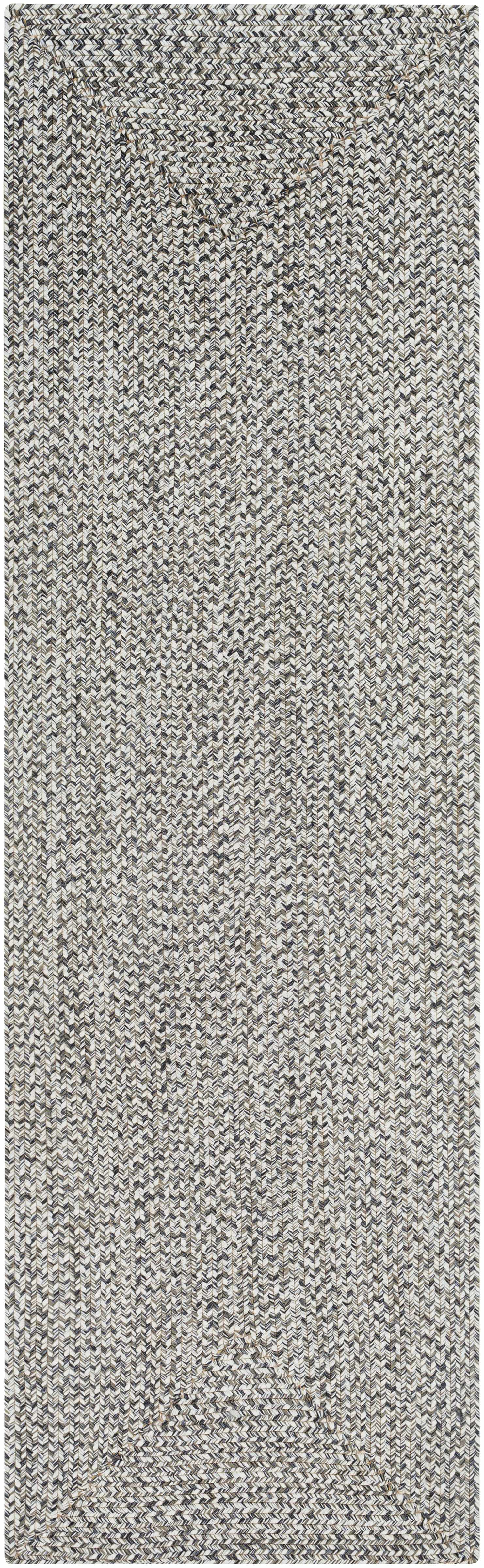 Braided Faux Jute Rug, Cream/Charcoal