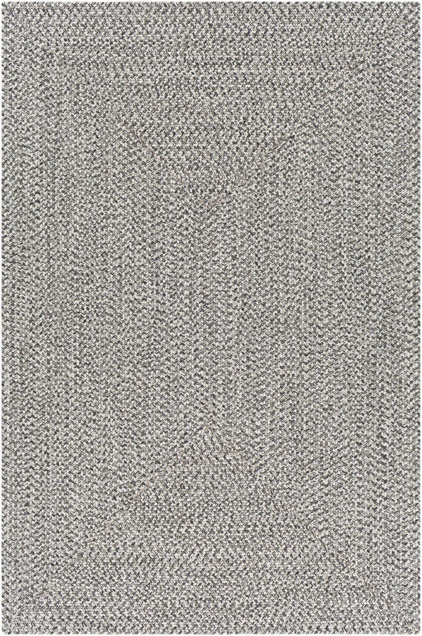 Braided Faux Jute Rug, Cream/Charcoal