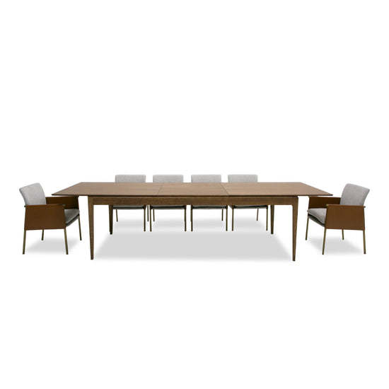 Modrest Dallas - Mid-Century Modern Brown Oak Extendable Dining Table