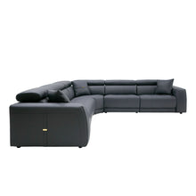 Load image into Gallery viewer, Coronelli Collezioni Dalton - Modern Italian Grey Leather Sectional + 2 Recliners
