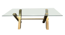 Load image into Gallery viewer, Modrest Dandy - Modern Golden &amp; 15mm Glass Dining Table
