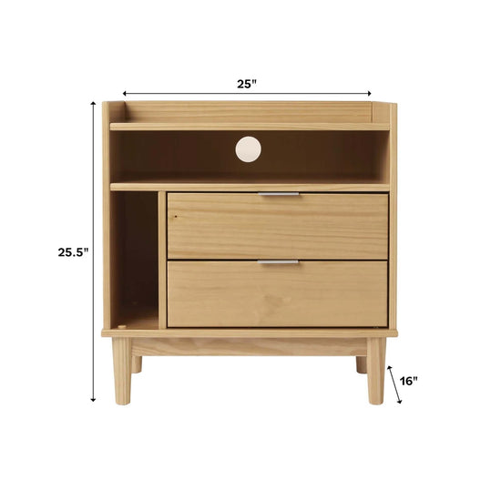 Lee Mid-Century Modern Wood Nightstand