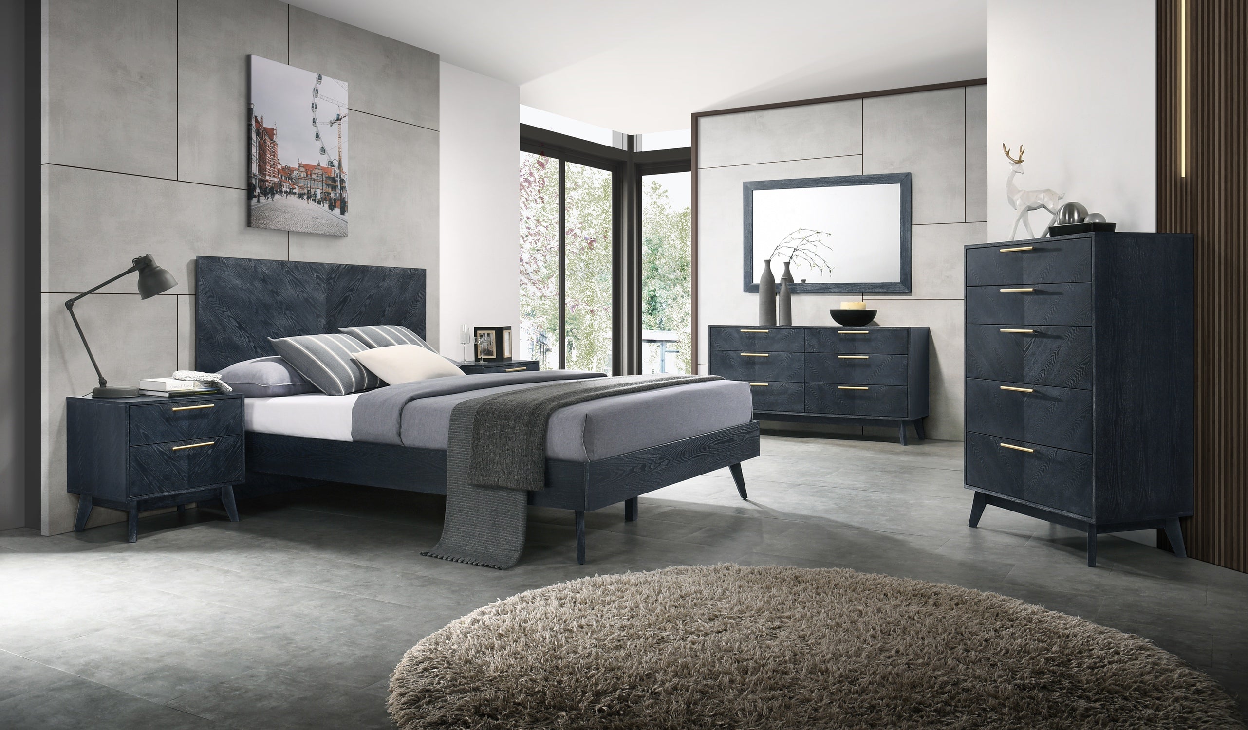 Modrest Diana - Queen Modern Grey Ash Bedroom Set