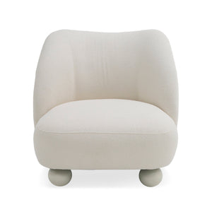 Divani Casa Duran - Contemporary White Fabric Accent Chair