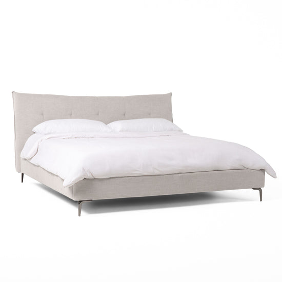 Queen - Modrest Dysart - Modern Grey Fabric Bed