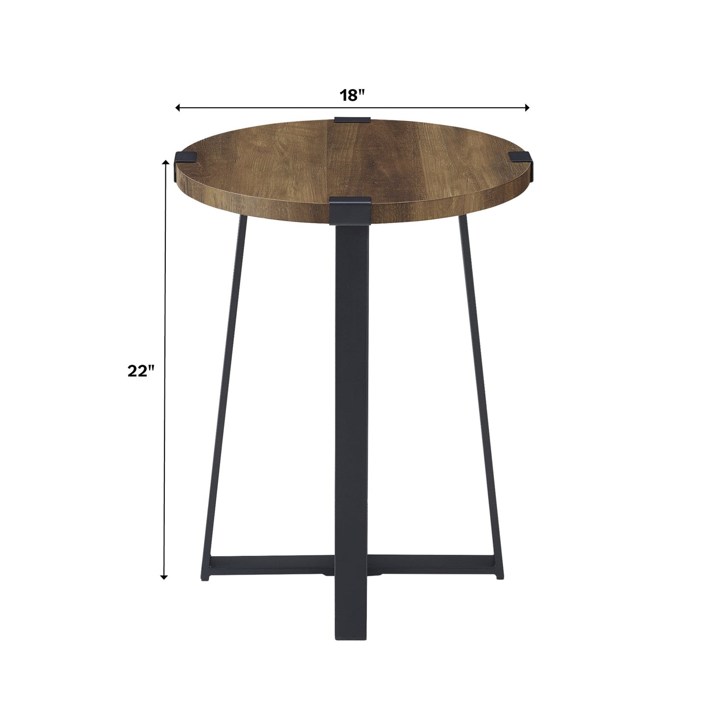 Modern Industrial 2-Piece Metal Wrap Side Table