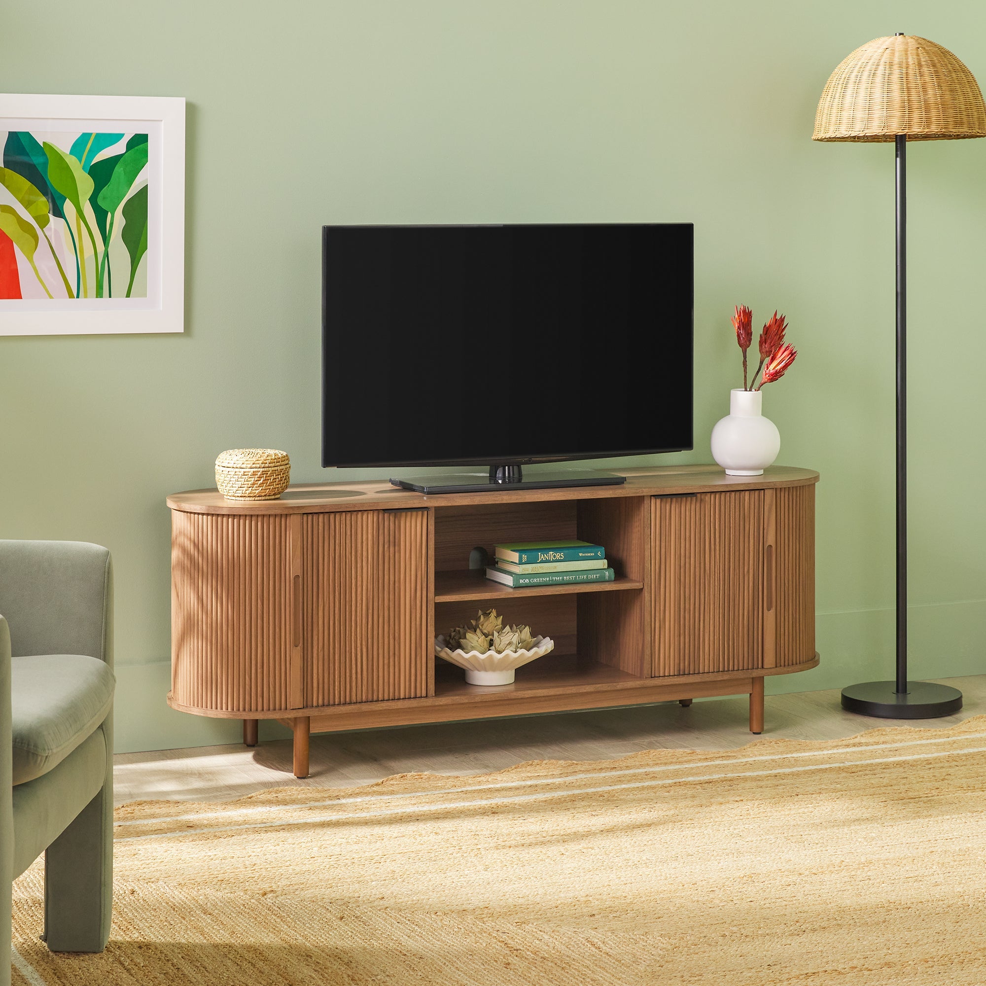 Chloe Modern Scandinavian Reeded 60" TV Stand