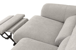 Divani Casa Maine - Modern Light Grey Fabric Sofa with 2 Electric Recliners