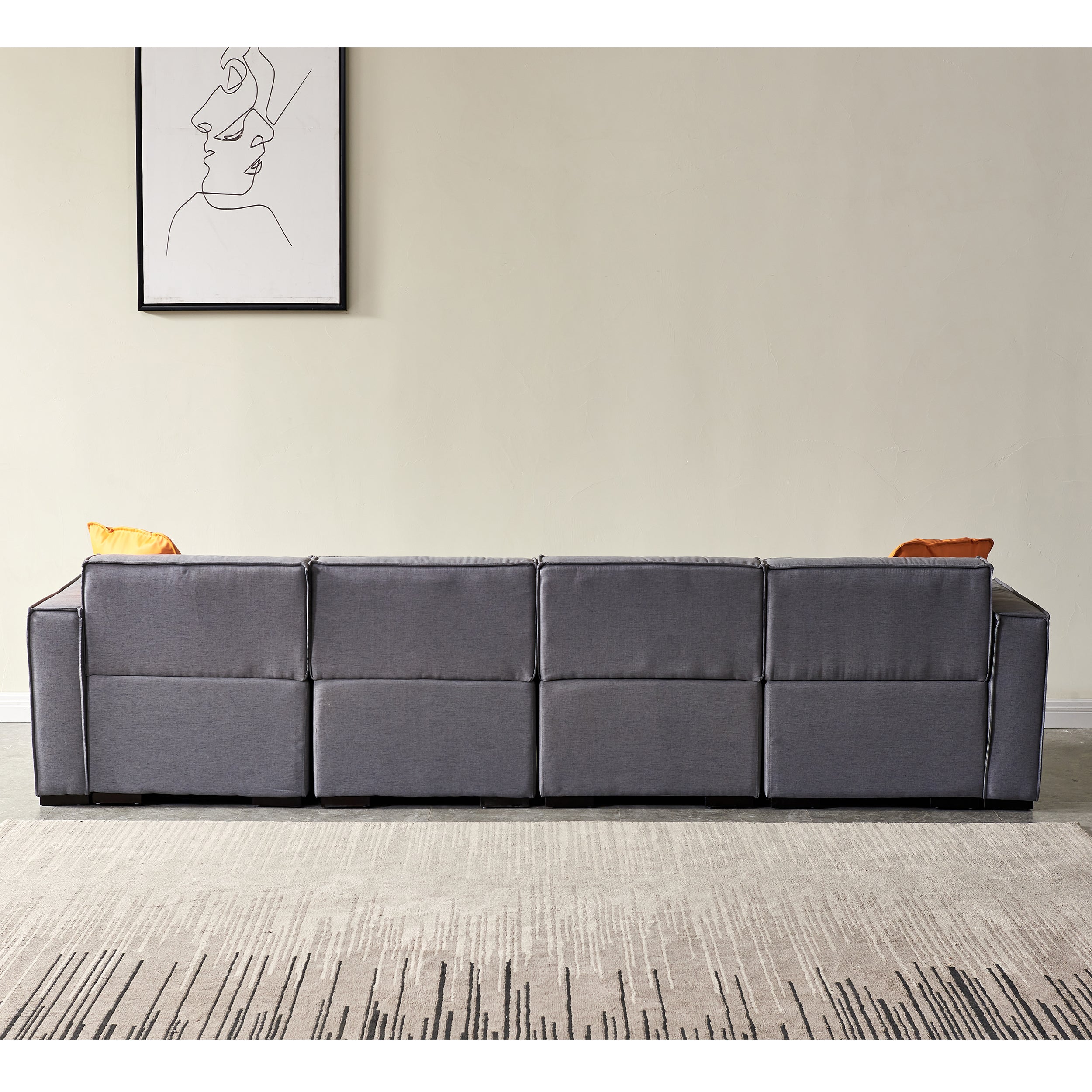 Walker Edison | Linen Modular U Shape Sectional Sofa