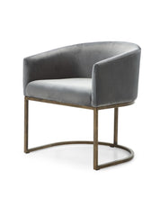 Load image into Gallery viewer, Modrest Elisa - Modern Grey Velvet &amp; Brass Dining Chair
