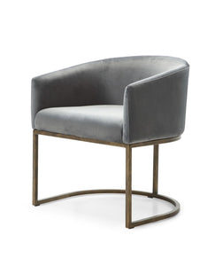 Modrest Elisa - Modern Grey Velvet & Brass Dining Chair