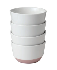 Porcelain Soup & Salad Bowl, Set of 4, Himalayan Salt Pink
