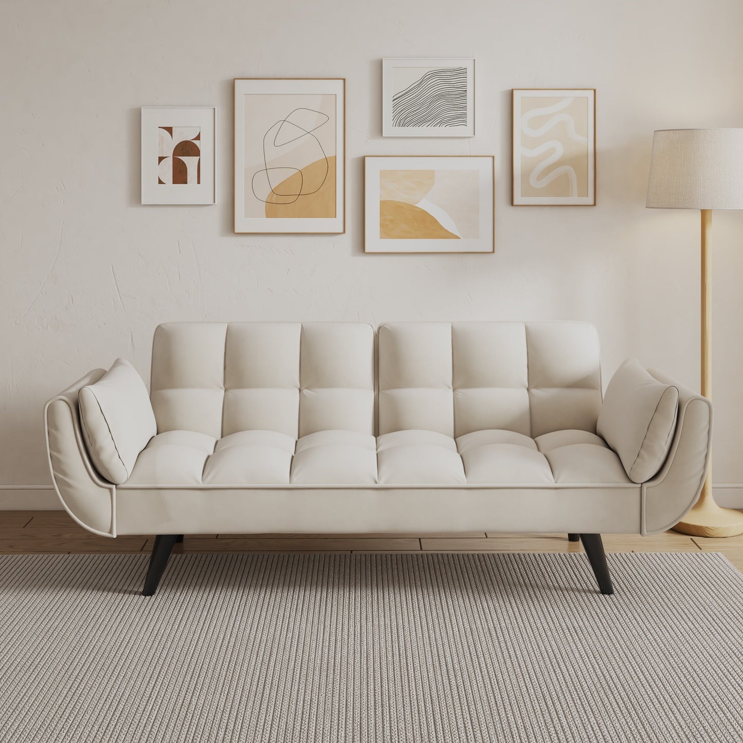 Walker Edison | Velvet Loveseat Convertible Sofa Bed