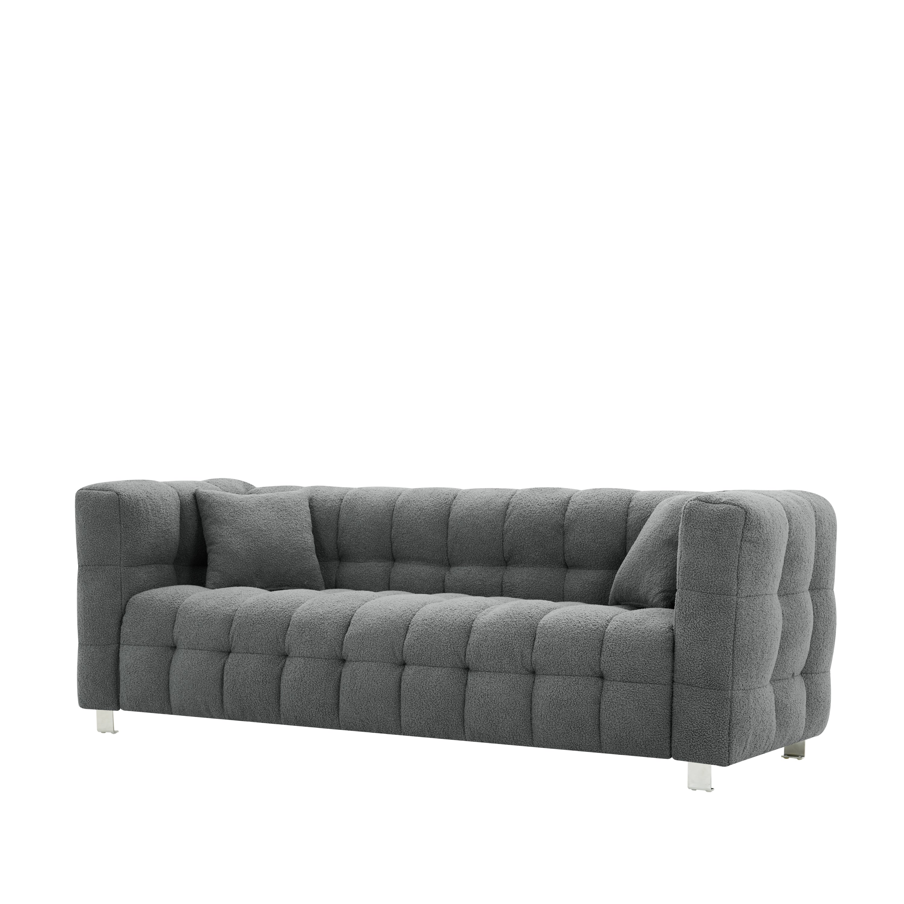 Walker Edison | Teddy 80" Sofa with two throw pillows