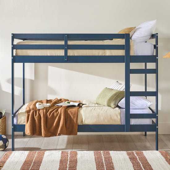 Sophie Simple Solid Wood Twin Over Twin Bunk Bed