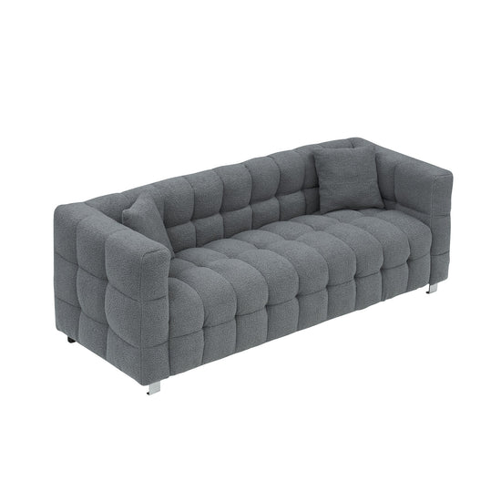 Walker Edison | Teddy 80" Sofa with two throw pillows