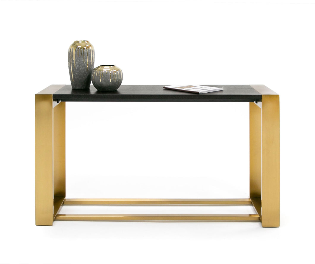 Modrest Fauna - Modern Wenge and Brass Console Table