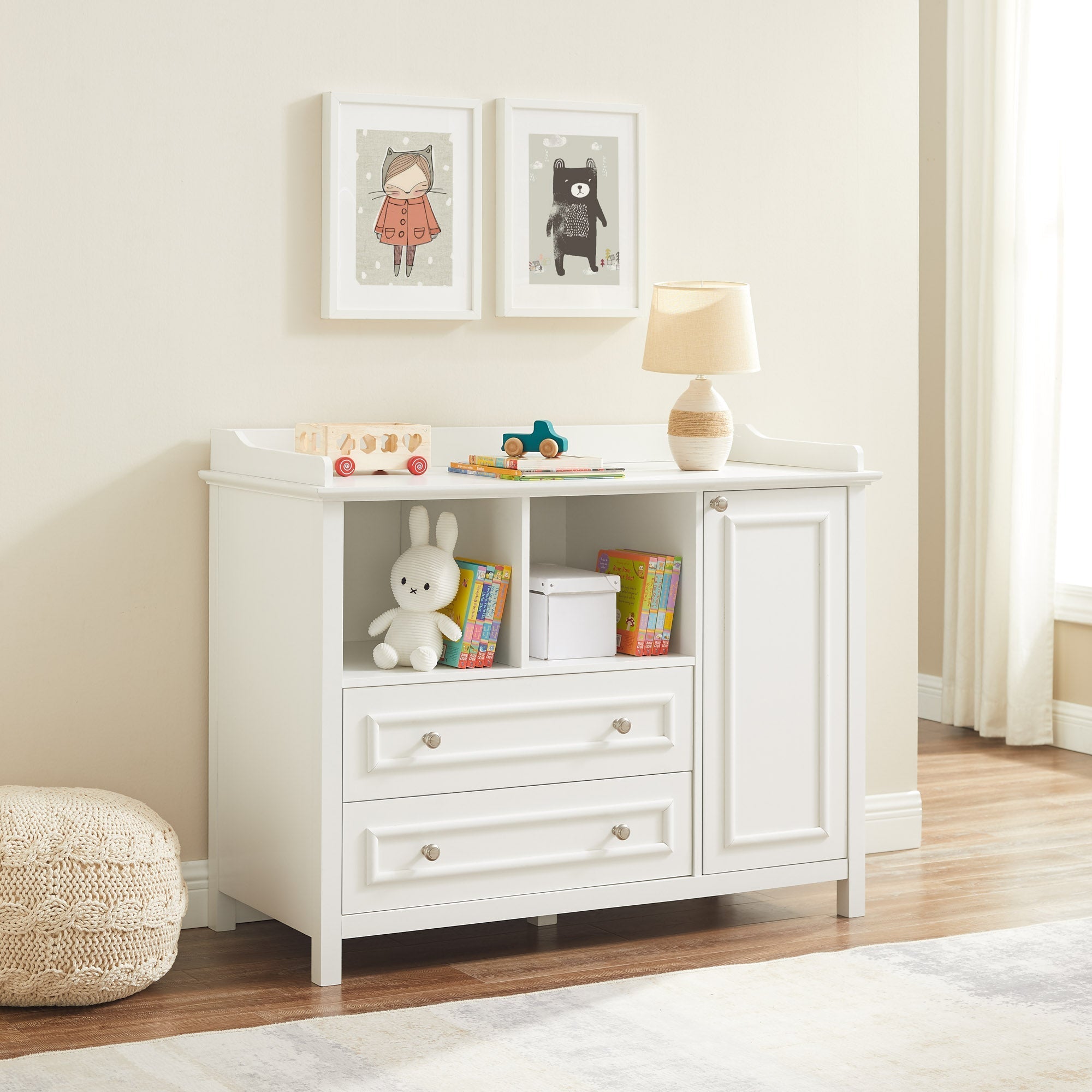 46" 2-Drawer 1-Cabinet Children's Dresser