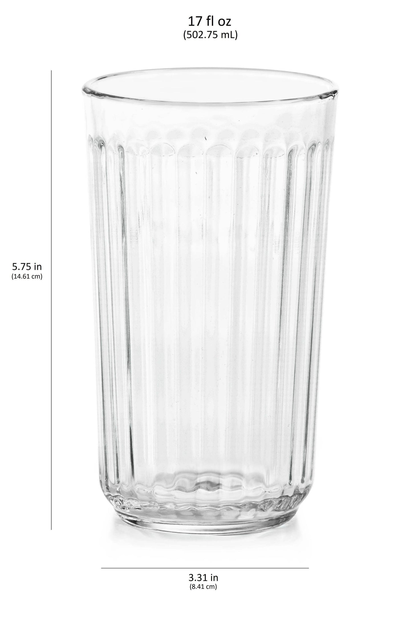 Libbey Paneled Highball Glasses, 17-ounce, Set of 6