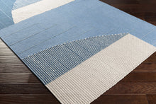Load image into Gallery viewer, Blue Hanwood Wool Blend Braided Area Rug
