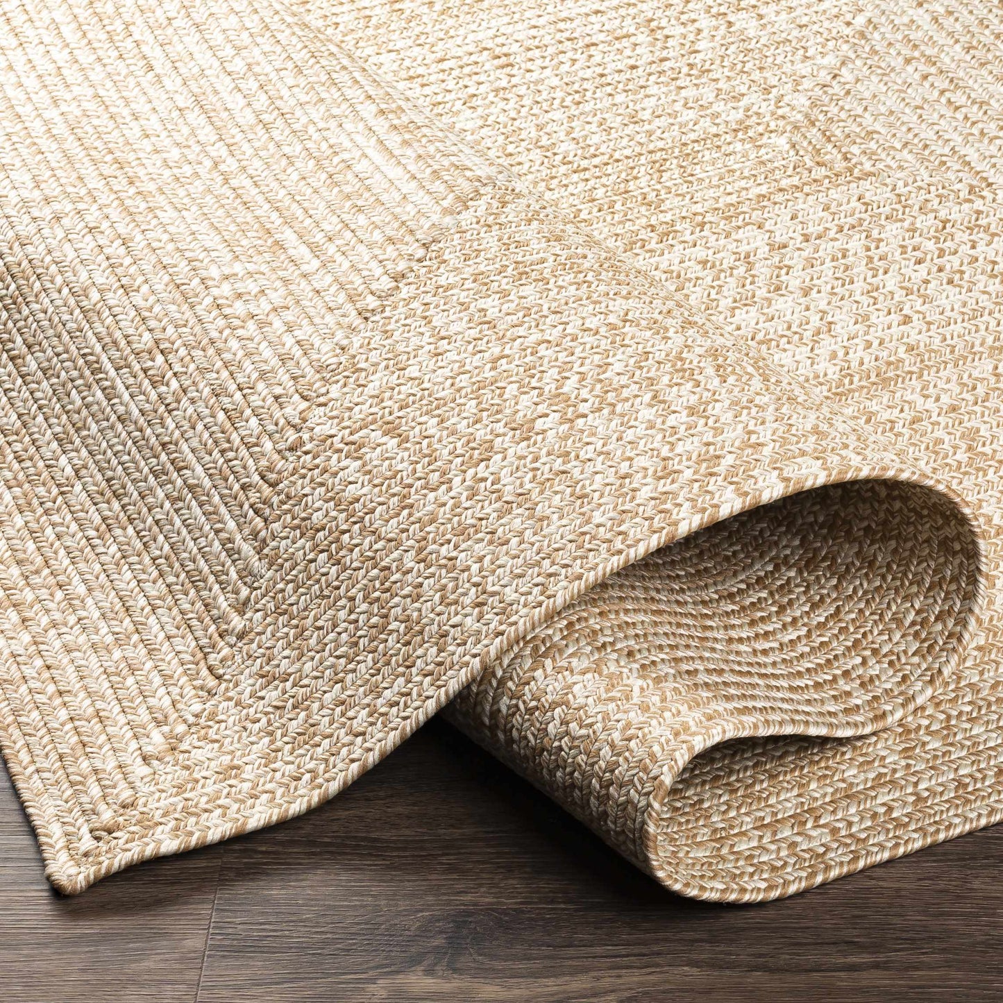 Braided Faux Jute Rug, Cream