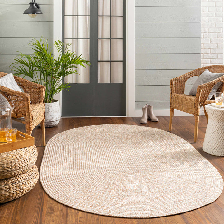 Braided Faux Jute Rug, Cream