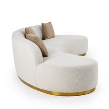 Load image into Gallery viewer, Divani Casa Frontier - Glam Beige Fabric Curved Sectional Sofa with Grey Pillows
