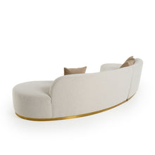 Load image into Gallery viewer, Divani Casa Frontier - Glam Beige Fabric Curved Sectional Sofa with Grey Pillows
