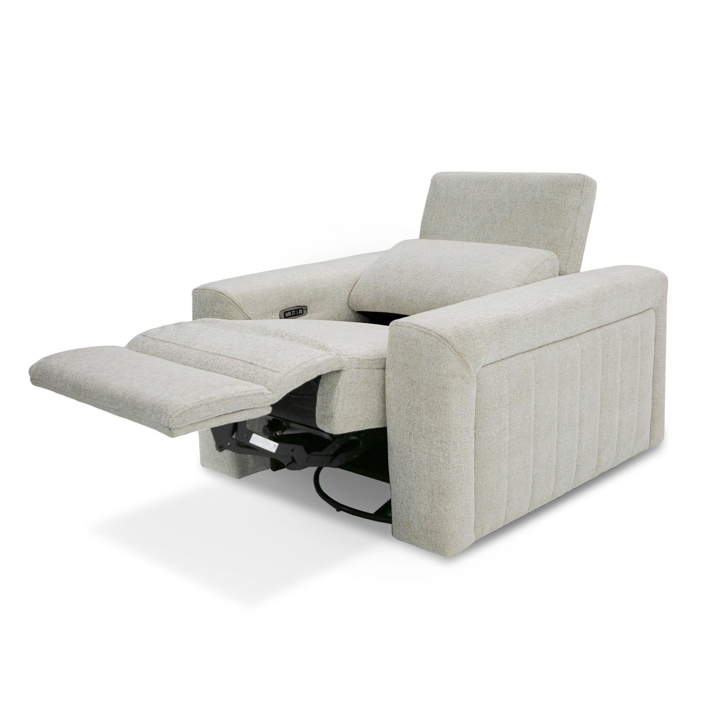 Divani Casa Gering - Modern Beige Fabric Power Recliner Chair