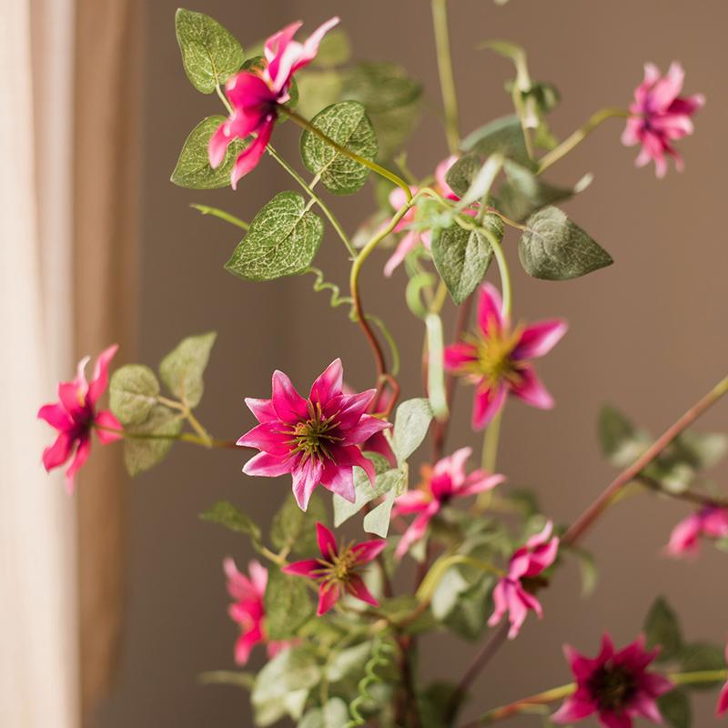 German Clematis Flower Stem in Rose Pink, 40"