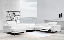 Load image into Gallery viewer, Divani Casa Gilsum - White Modern Leather U Shaped Sectional Sofa with Recliner
