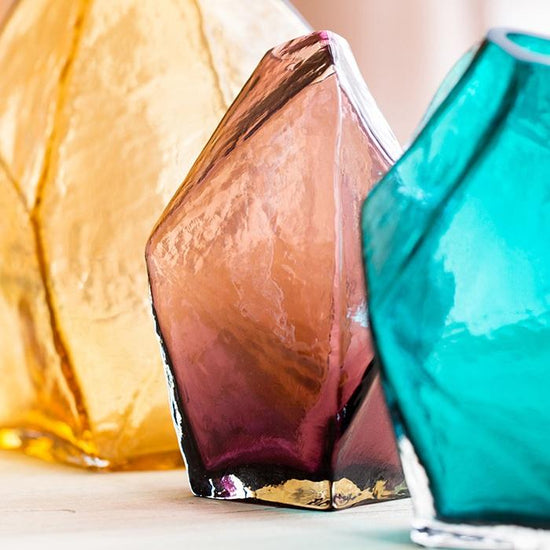 Glass Vase Hand Blown Glass Vase in Various Colors