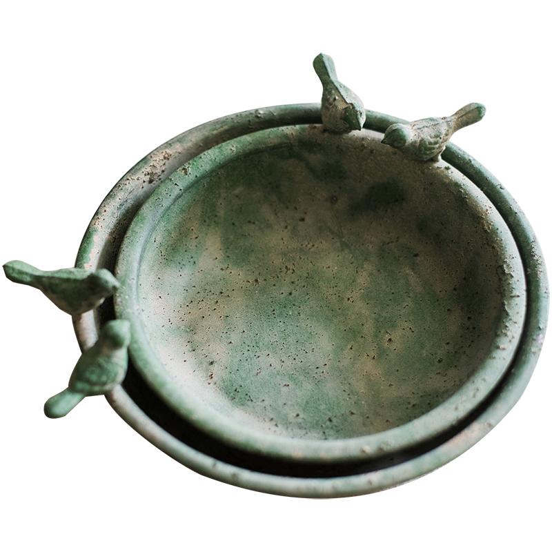 Green Iron Tray Bird Decorative Tray