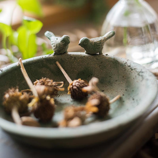 Green Iron Tray Bird Decorative Tray